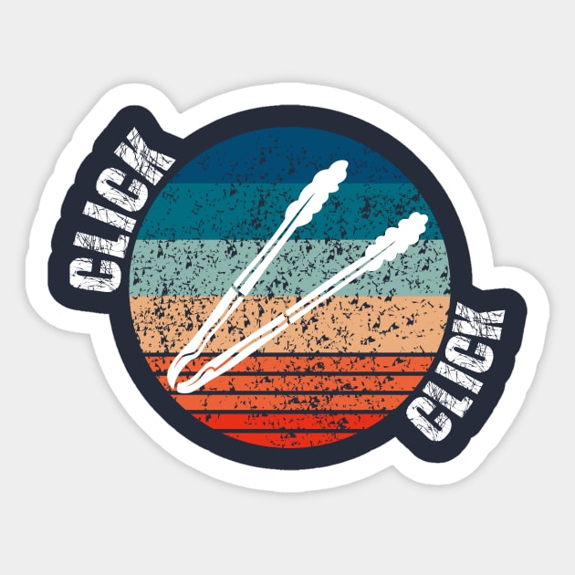 Click Click Tongs Dad Jokes Sticker TeePublic